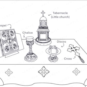 Attività stampabile per l'altare dei bambini cristiani ortodossi