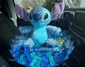 stitch eternal roses bouquet with plush/birthday/anniversar/ best seller