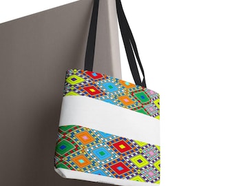 Bolso de mano Tilet etíope: diseño de borde Habesha, bolso de mano ecológico