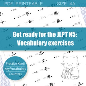Learn Japanese JLPT N5: 300 Practice Exercises for Kanji, Vocabulary & Grammar| study guide | PDF digital and print