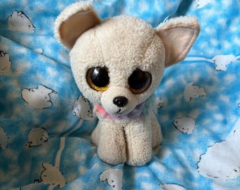 Chewey the cream rainbow dog beanie boo with no tag
