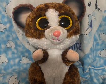 Binky The Brown & White Senegal Bushbaby 9” Ty Beanie Boo, No Tag