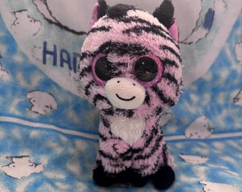 Zoey the pink zebra beanie boo no tag, faded bum tag