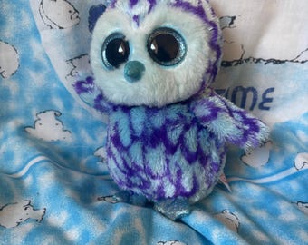 Oscar the blue and purple owl 6” beanie boo no tag