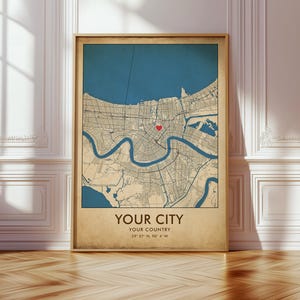 Custom Vintage Map Print, Custom City Map Poster, Personalized Map Gift, Housewarming Gift, Retro Map Art, Antique Map, Digital Download