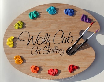 Personalized Artist Art Studio Palette Sign with Choice of Wording 3D Paint on Wood Pallet Pallette - 10 COLOR -  decor, painter gift