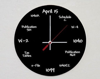 Tax Accountant Chalkboard Clock - High Quality, Acrylic, 10.75 inch diameter Clock - Gift for Accounting Student, Teacher, Employee