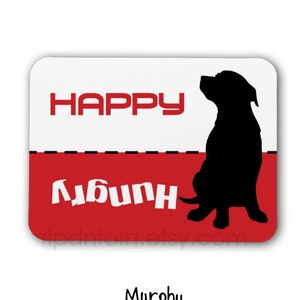 Dog Magnet, Pet Feeding Reminder Magnet - Hungry, Happy Sign - Did you feed the dog?, Pit Bull, Rottweiler, Mixed Breed, Terrier