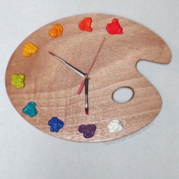 Artist Palette Clock Etsy