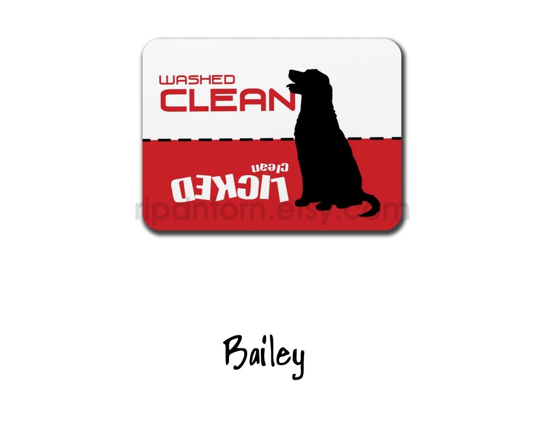 Clean Dirty Dishwasher Magnet, Dog Design - Washed Clean, Licked Clean ...