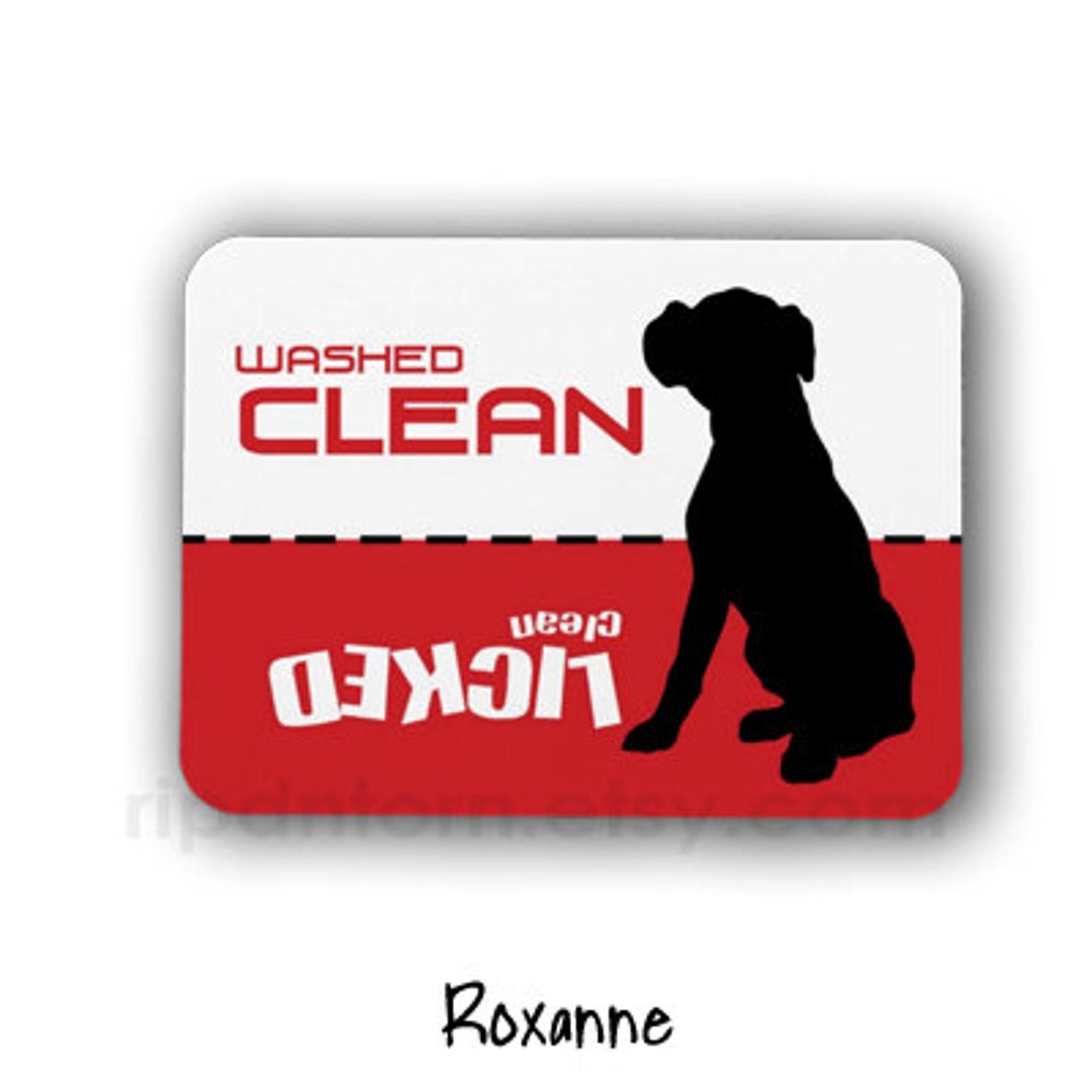 Clean Dirty Dishwasher Magnet, Boxer Dog Design - Washed Clean, Licked ...