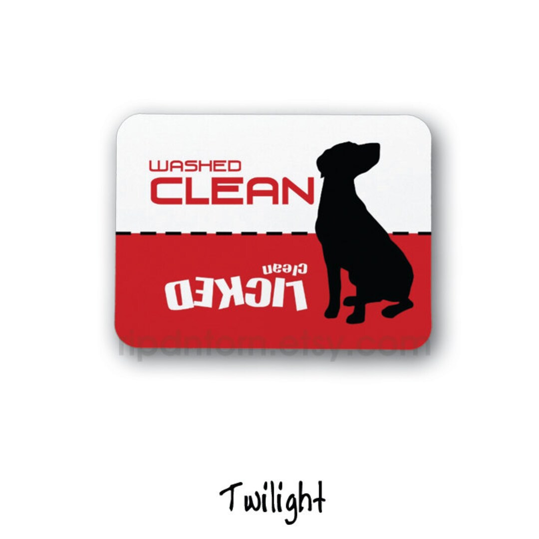 Clean Dirty Dishwasher Magnet, Dog Design - Washed Clean, Licked Clean ...