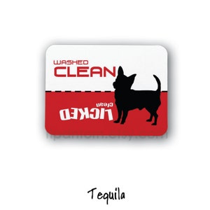 Clean Dirty Dishwasher Magnet, Chihuahua Dog Design - Washed Clean, Licked Clean - Sign for dishwasher, chihuahua, jack russell puppy