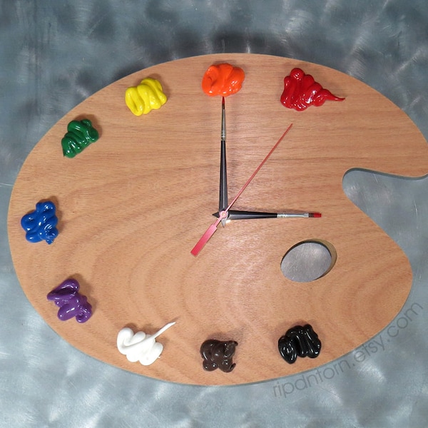 Artist Palette Clock Etsy
