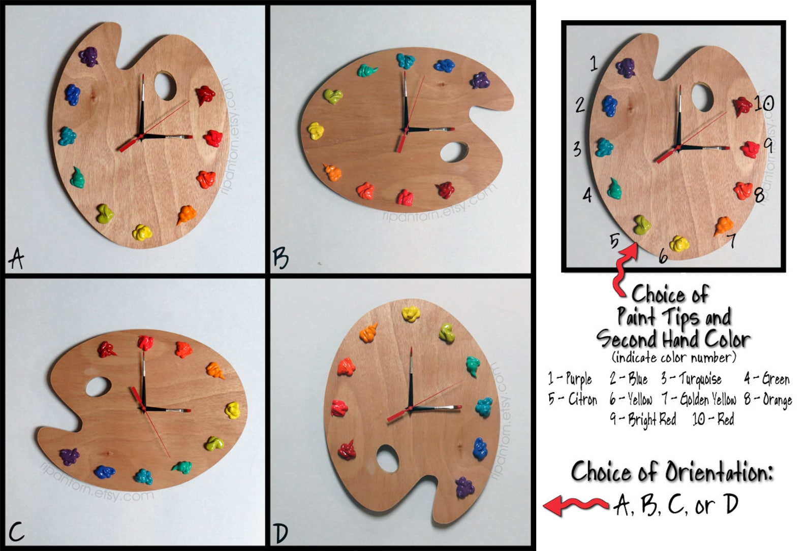 Artist Palette Clock 3D Paint on Wood Pallet Pallette Art Etsy