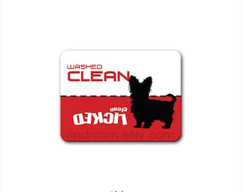 Clean Dirty Dishwasher Magnet Dog Design Washed Clean | Etsy