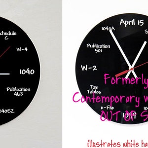 Tax Accountant Chalkboard Clock High Quality, Acrylic, 10.75 inch diameter Clock Gift for Accounting Student, Teacher, Employee image 2