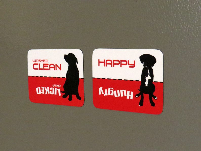 Clean Dirty Dishwasher Magnet Sign, Dog Design - Washed Clean, Licked ...