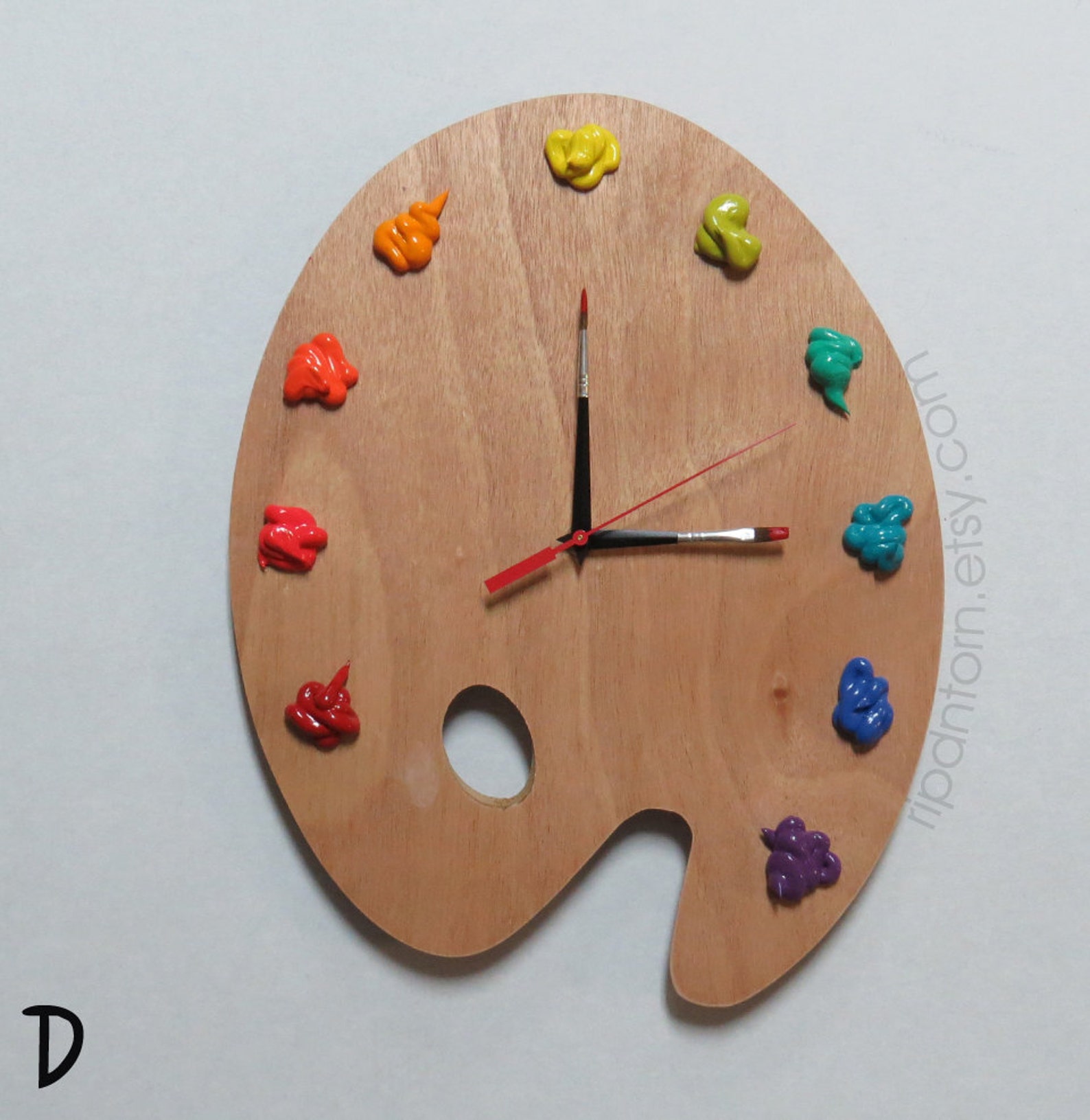 Artist Palette Clock 3D Paint on Wood Pallet Pallette Art Etsy