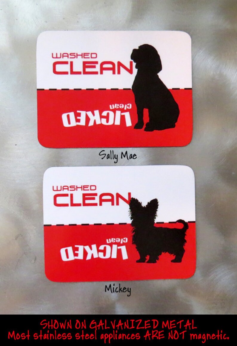 Clean Dirty Dishwasher Dog Design Washed Clean Etsy