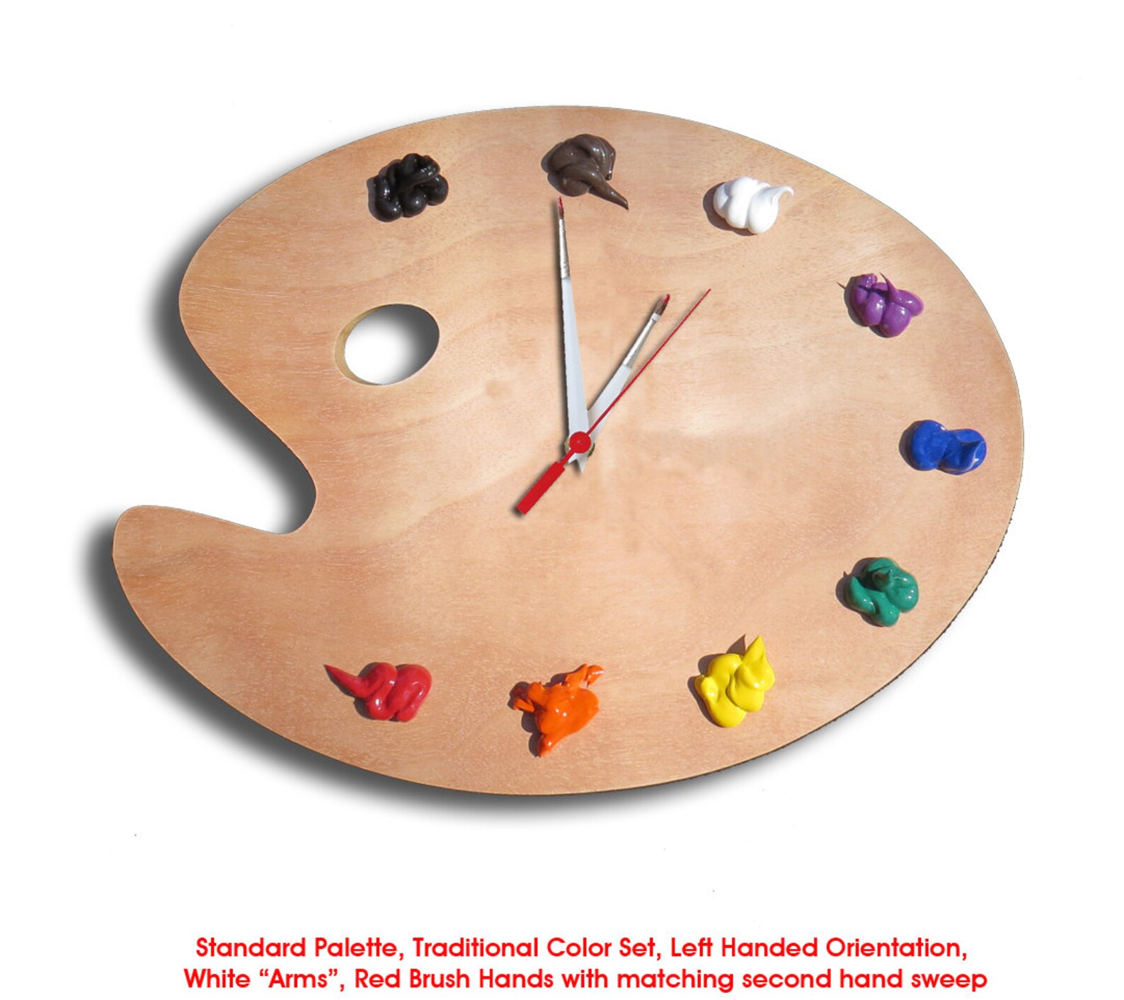 Artist Palette Wall Clock With 3D Paint Daubs Globs Unique Etsy