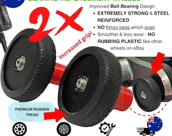 2x PREMIUM Ball Bearing Wheels - Ryobi Stick Vacuum (R18XSV9/R18SV5/PBLSV716K)
