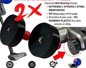 2x Upgraded Ball Bearing Wheels - Ryobi Stick Vacuum (R18XSV9/PBLSV716K/PCL720K)