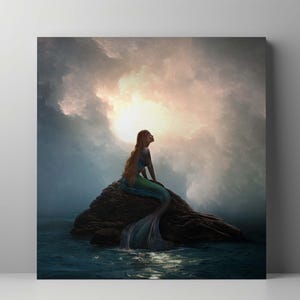 Stampa artistica della fiaba della Sirenetta / Decorazione murale magica a tema oceano per bambini e amanti della fantasia