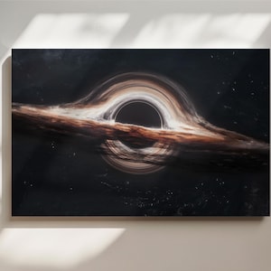 Black Hole Canvas Wall Art | Space Galaxy Poster | Outer Space Wall Decor | Interstellar Universe Print