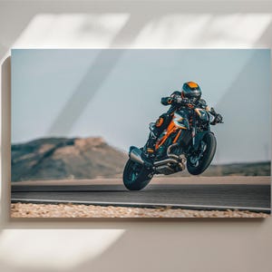 KTM 1290 Superbike Canvas Art | High-Performance Motorcycle Wall Decor | Sportbike Print