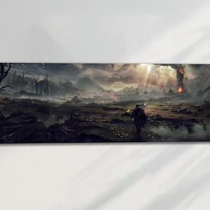 Middle Earth: Shadow of Mordor Canvas Art | Epic Fantasy Game Wall Decor | Dark Warrior Artwork