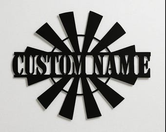Custom WindMill Last Name Sign, Home Decor, Farm Decor, Farm Sign
