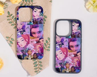 Cartoon Purple Girl Phone Case For iPhone 17 16 Pro Max,iPhone 17 16 15 14 13 12 11,16e,XR XS,17 Air,iPhone Plus Mini,Custom Name