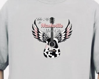 Nashville Guitar Wings Shirt | Country Music City Tee