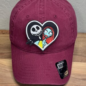 Jack and Sally Cotton Hat | Vintage Wash | Distressed | Goth | Punk | Nightmare | Halloween