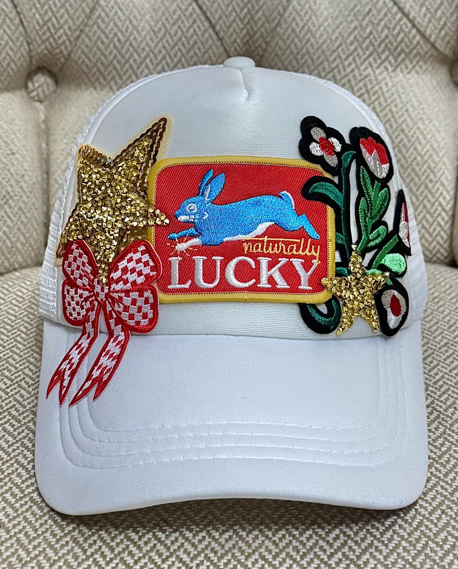 Retro Vintage Style Naturally Lucky Rabbit Trucker Hat Cap everyone knows Cute Summer is coming, it main image 3