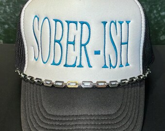 Sober-ish Embroidered Trucker Hat, Funny Drinking Cruise, Country Boho Western Cap, Gift