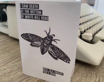 I saw death at the bottom of white hill road zine - grief told through food and drink