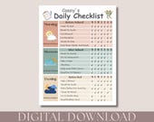 Kids Daily School Checklist Responsibility Chart To Do List, Chore Chart Printable, Kids Daily Weekly Routine, Homeschool Planner, PDF