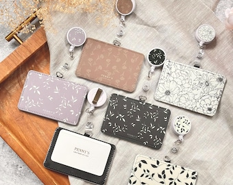 Horizontal ID Badge Holder With Reel – Floral Design, Accessory 2026