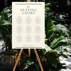 Elegant Printable Wedding Seating Chart, Seating Chart Template, Wedding Chart Sign, Wedding Sign, Seating Printable, Wedding Table Seating