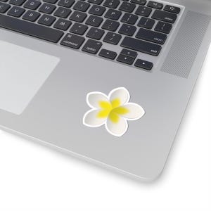 Plumeria Flower Kiss Cut Sticker  Tropical Floral for Laptop and Journal Aloha Plumeria Sticker