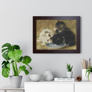 Henriette Ronner-Knip &quot;Three Kittens&quot;Charming Cat Poster, Cute Cat Wall Art, Pet Lover Gift, Cat Decor, Kitten Framed Art Print
