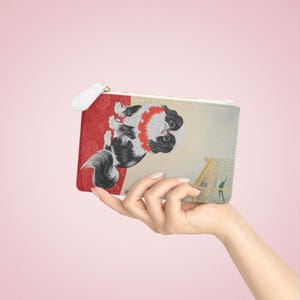 Japanese Mini Clutch Bag with Kohara Koson Chin　Dog Print  Traditional Art Inspired | Small Purse Elegant Gift