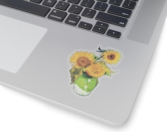 Sunflowers by Van Gogh Kiss-Cut Sticker　 Three Flowers　1888