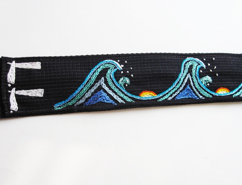 Guitar Strap Japanese Great Wave of Kanagawa Custom Etsy