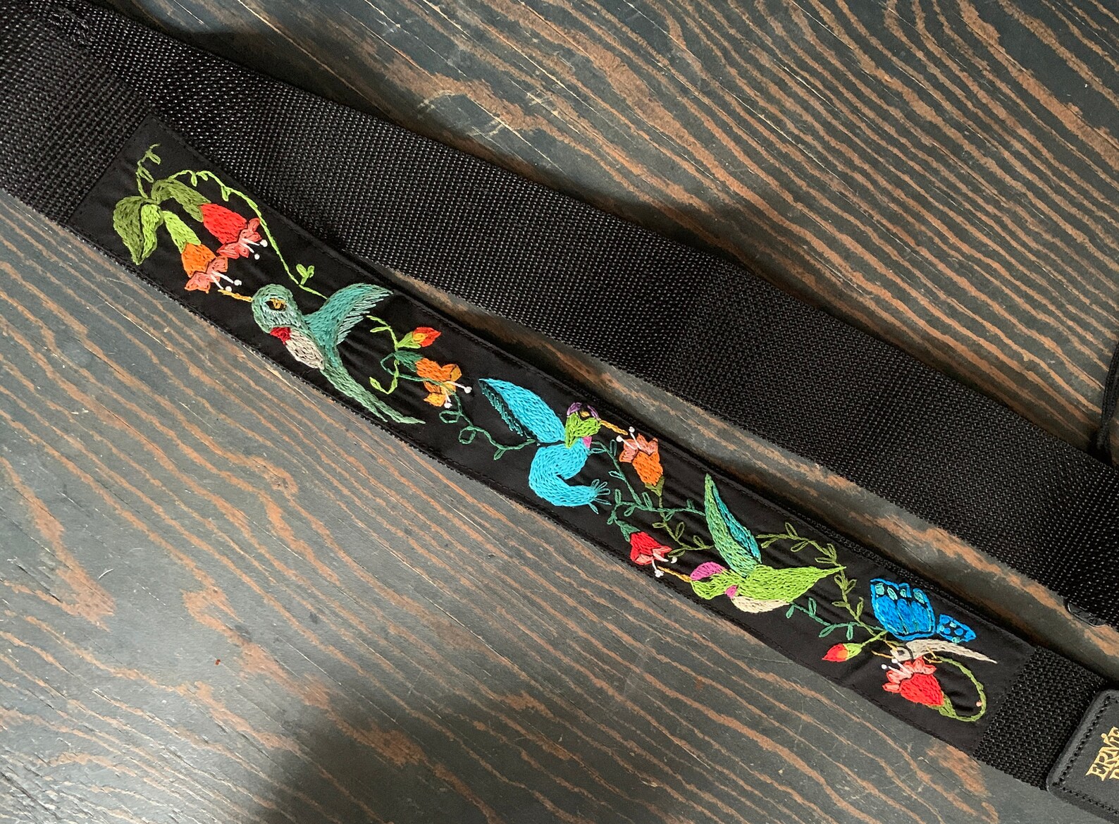 Custom Gibson Hummingbird Guitar Strap/ Hand Embroidered Etsy