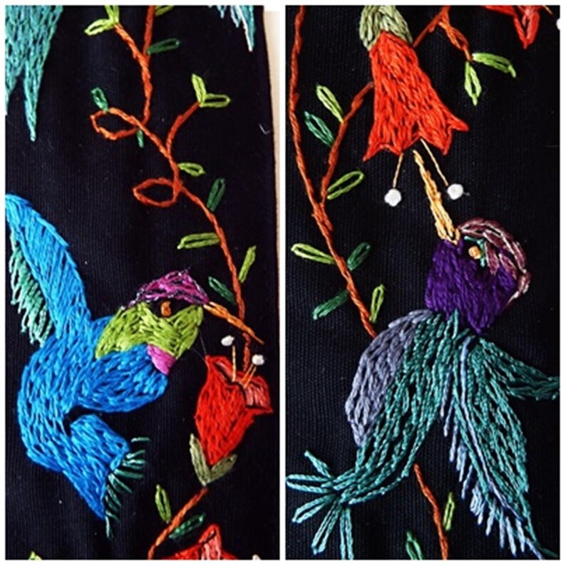 Custom Gibson Hummingbird Guitar Strap/ Hand Embroidered Etsy