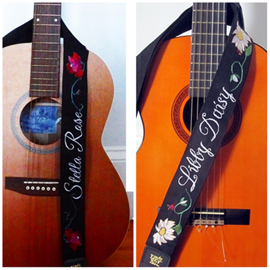 Personalized Custom Guitar Strap Hand Embroidered Monogram Etsy