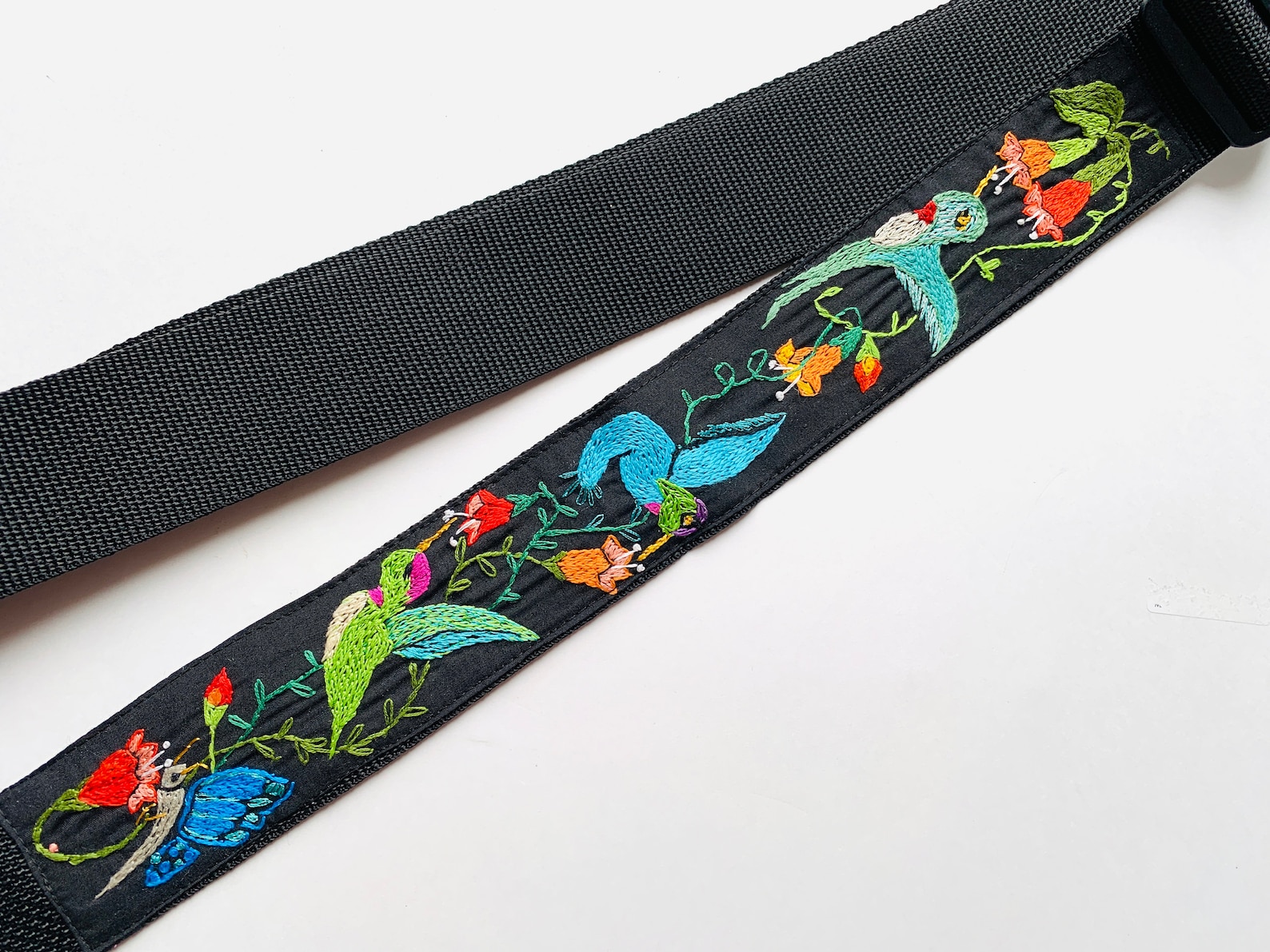 Custom Gibson Hummingbird Guitar Strap/ Hand Embroidered Etsy